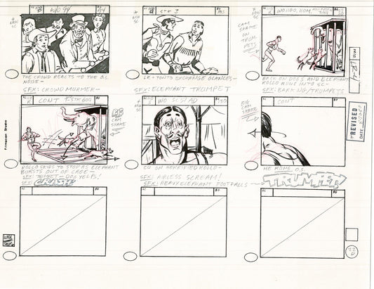 Lone Ranger Western Storyboard Animation Animation Page from Filmation 1980 C-034