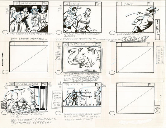 Lone Ranger Western Storyboard Animation Animation Page from Filmation 1980 C-035