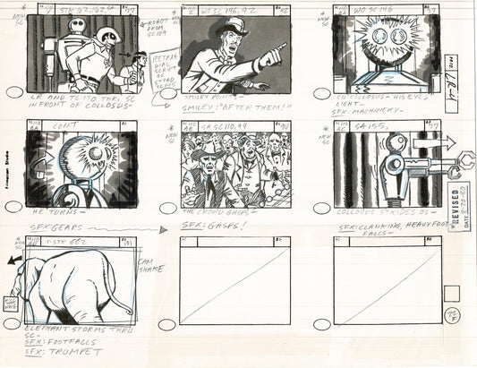 Lone Ranger Western Storyboard Animation Animation Page from Filmation 1980 C-036