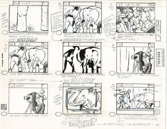 Lone Ranger Western Storyboard Animation Animation Page from Filmation 1980 C-038