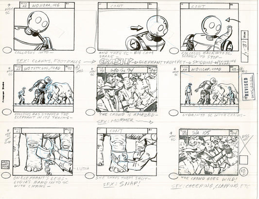 Lone Ranger Western Storyboard Animation Animation Page from Filmation 1980 C-039