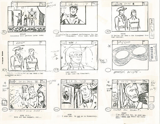 Lone Ranger Western Storyboard Animation Animation Page from Filmation 1980 C-040