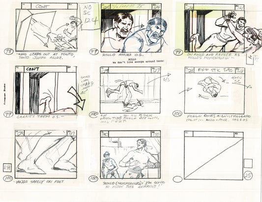 Lone Ranger Western Storyboard Animation Animation Page from Filmation 1980 C-044