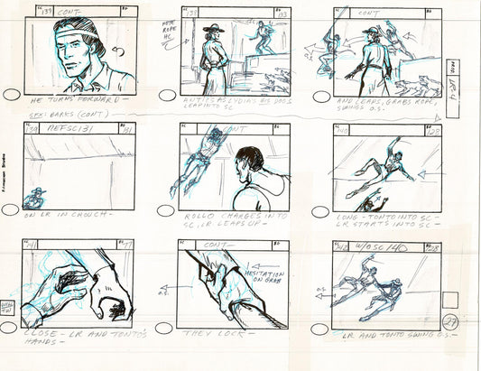 Lone Ranger Western Storyboard Animation Animation Page from Filmation 1980 C-046