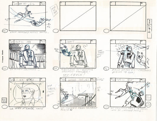 Lone Ranger Western Storyboard Animation Animation Page from Filmation 1980 C-050