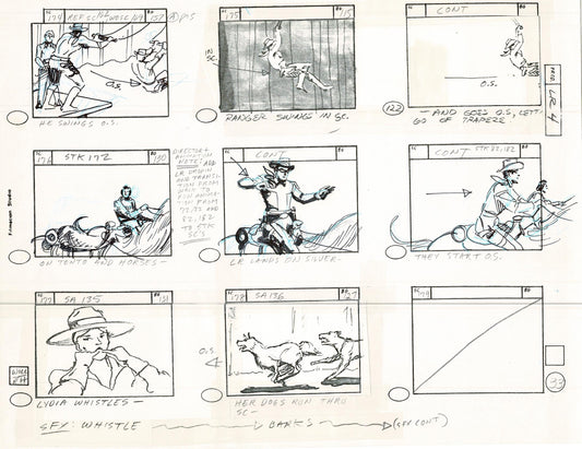 Lone Ranger Western Storyboard Animation Animation Page from Filmation 1980 C-052