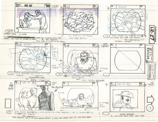 The Lone Ranger 1981 Production Animation Storyboard Page from Filmation B-017