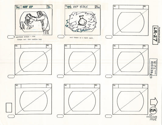 The Lone Ranger 1981 Production Animation Storyboard Page from Filmation B-030