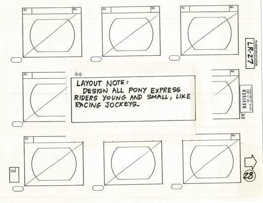 The Lone Ranger 1981 Production Animation Storyboard Page from Filmation B-037