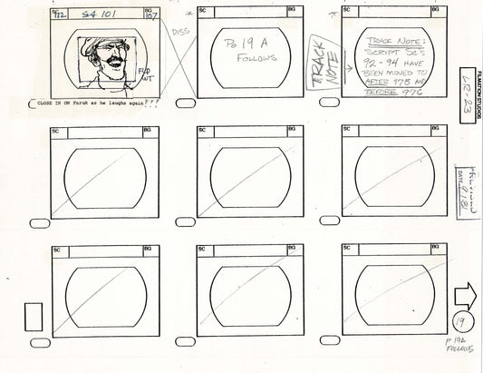 Lone Ranger Western Storyboard Animation Animation Page Filmation 1982 G-020