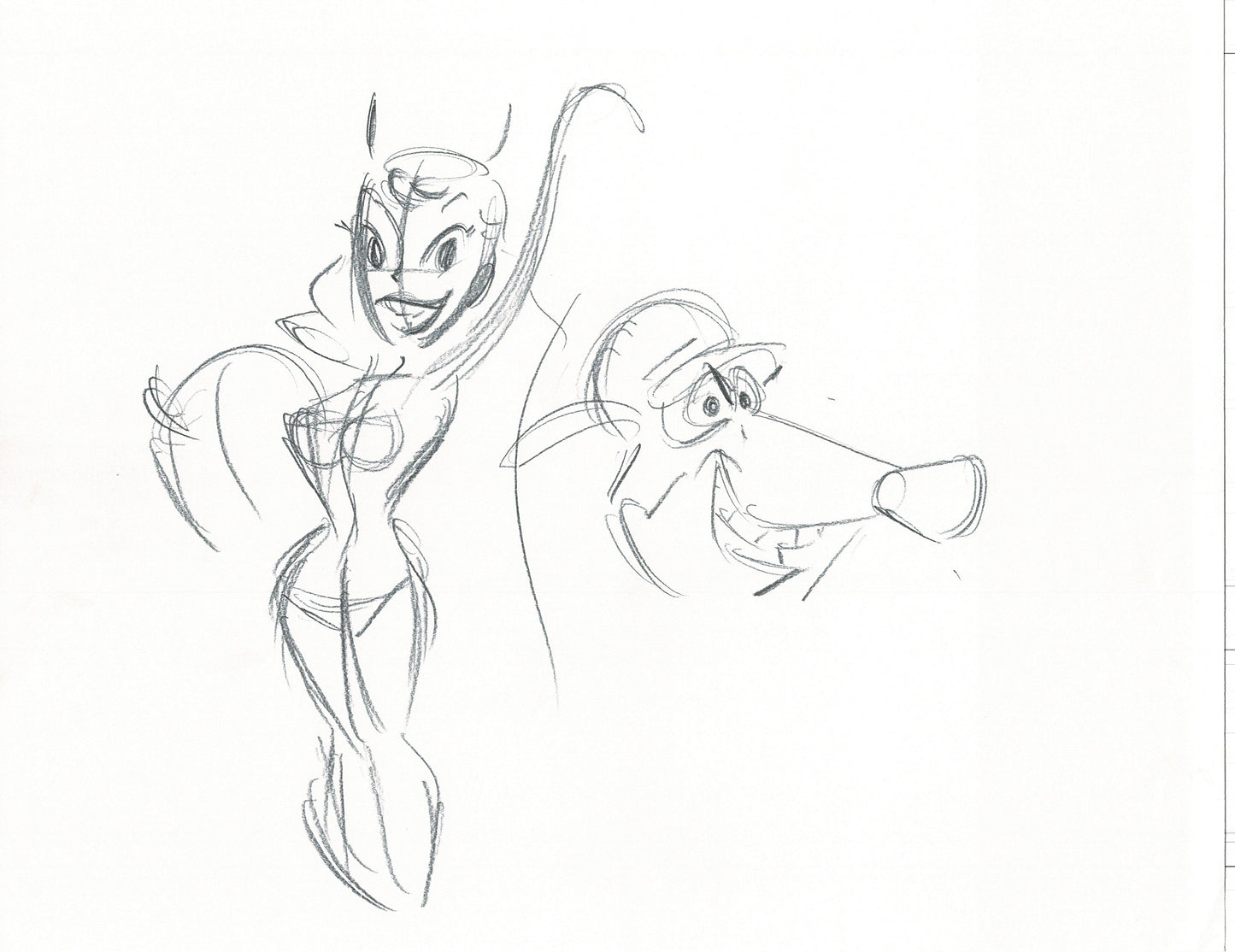 Len Smith 62-page lot Cartoon Production Character Drawings for Proposed Show