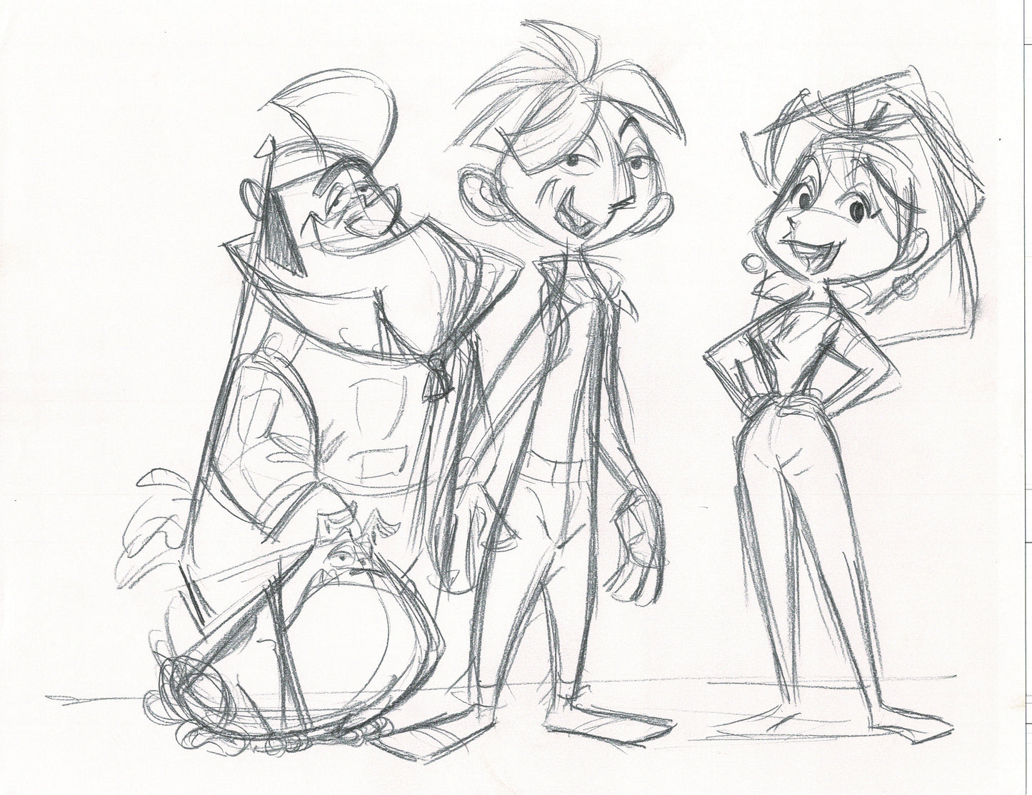 Len Smith 62-page lot Cartoon Production Character Drawings for Proposed Show