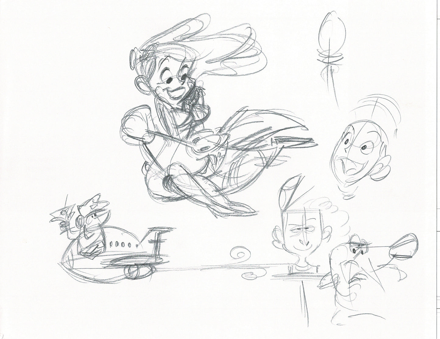 Len Smith 62-page lot Cartoon Production Character Drawings for Proposed Show
