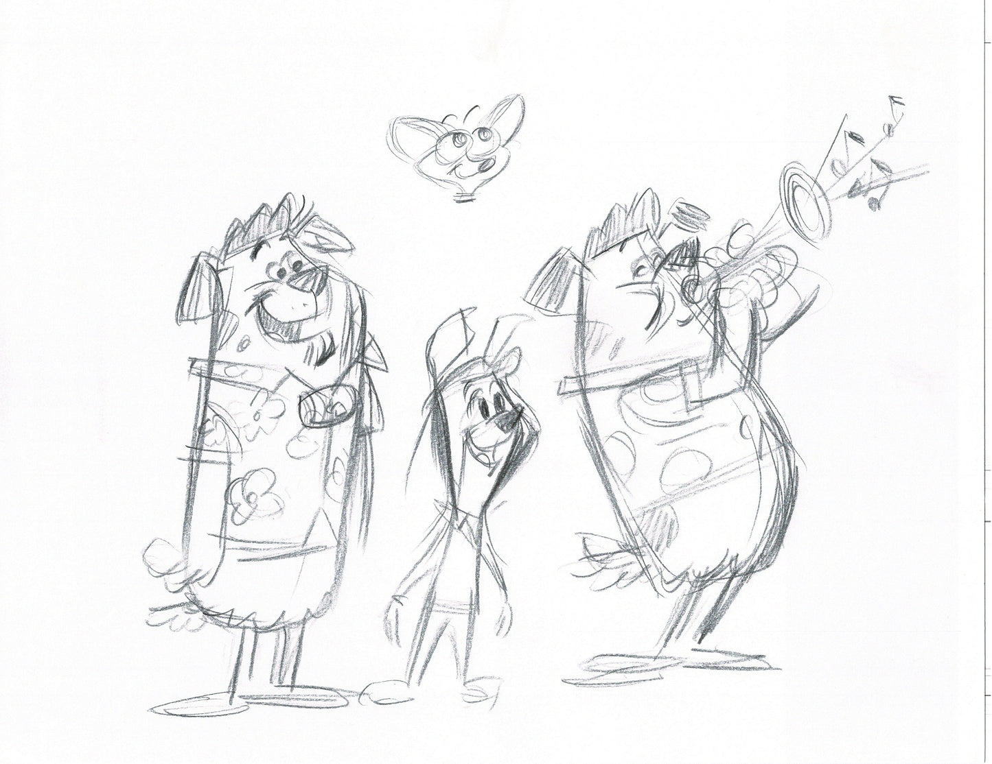 Len Smith 62-page lot Cartoon Production Character Drawings for Proposed Show