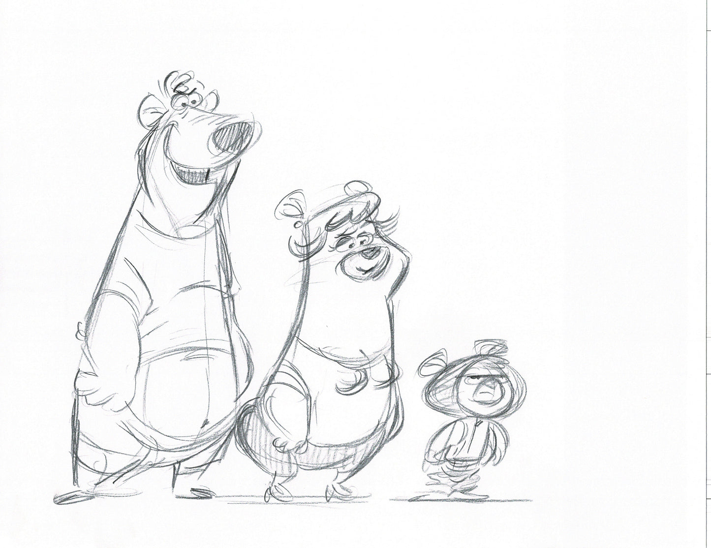 Len Smith 62-page lot Cartoon Production Character Drawings for Proposed Show