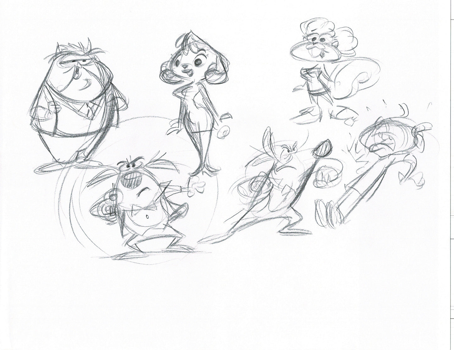 Len Smith 62-page lot Cartoon Production Character Drawings for Proposed Show