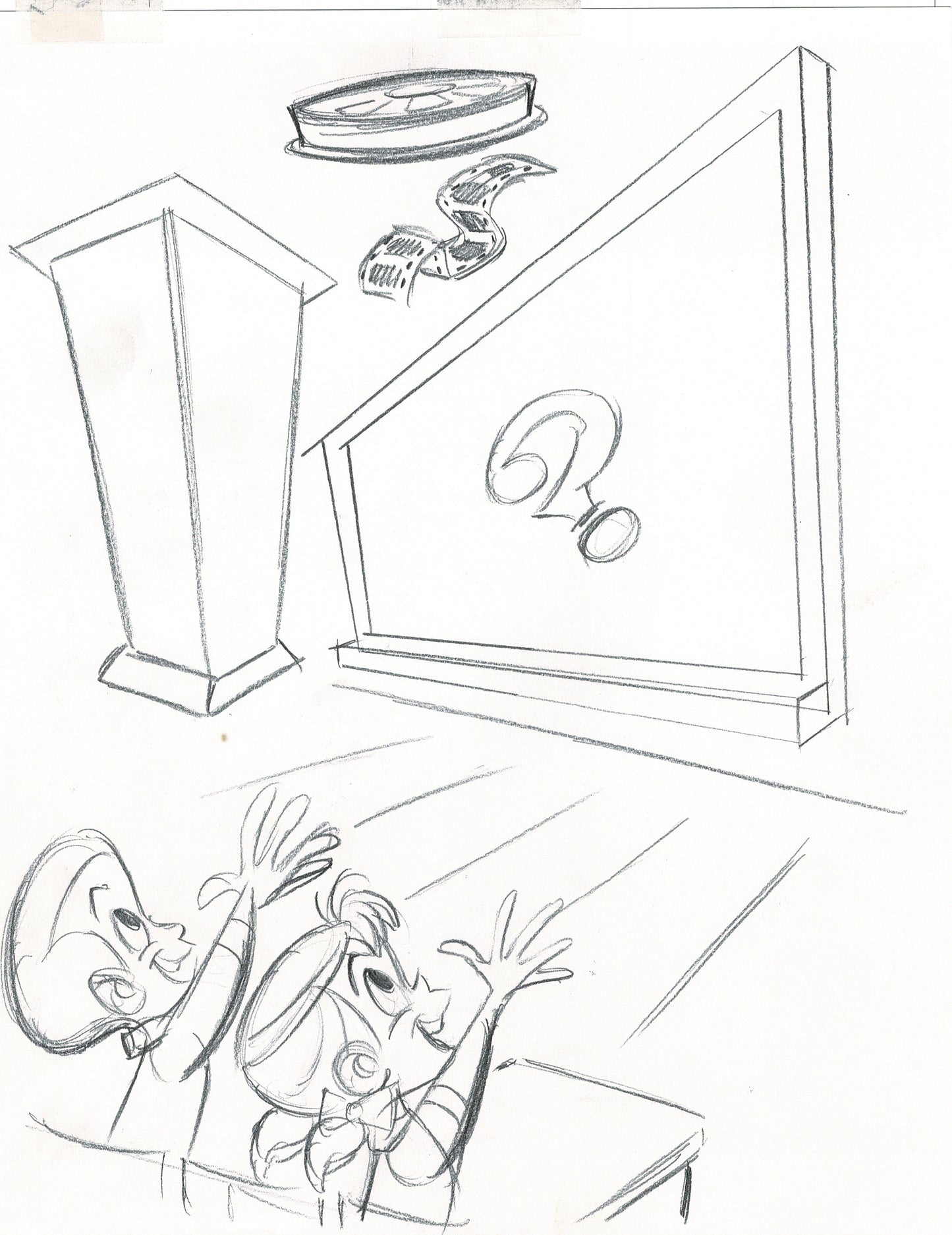 Len Smith 62-page lot Cartoon Production Character Drawings for Proposed Show