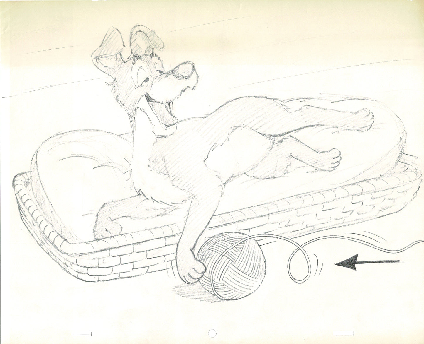 Lady and the Tramp II Scamp's Adventure Disney Production Drawing from Animator Wendell Washer Estate 2001 lg3