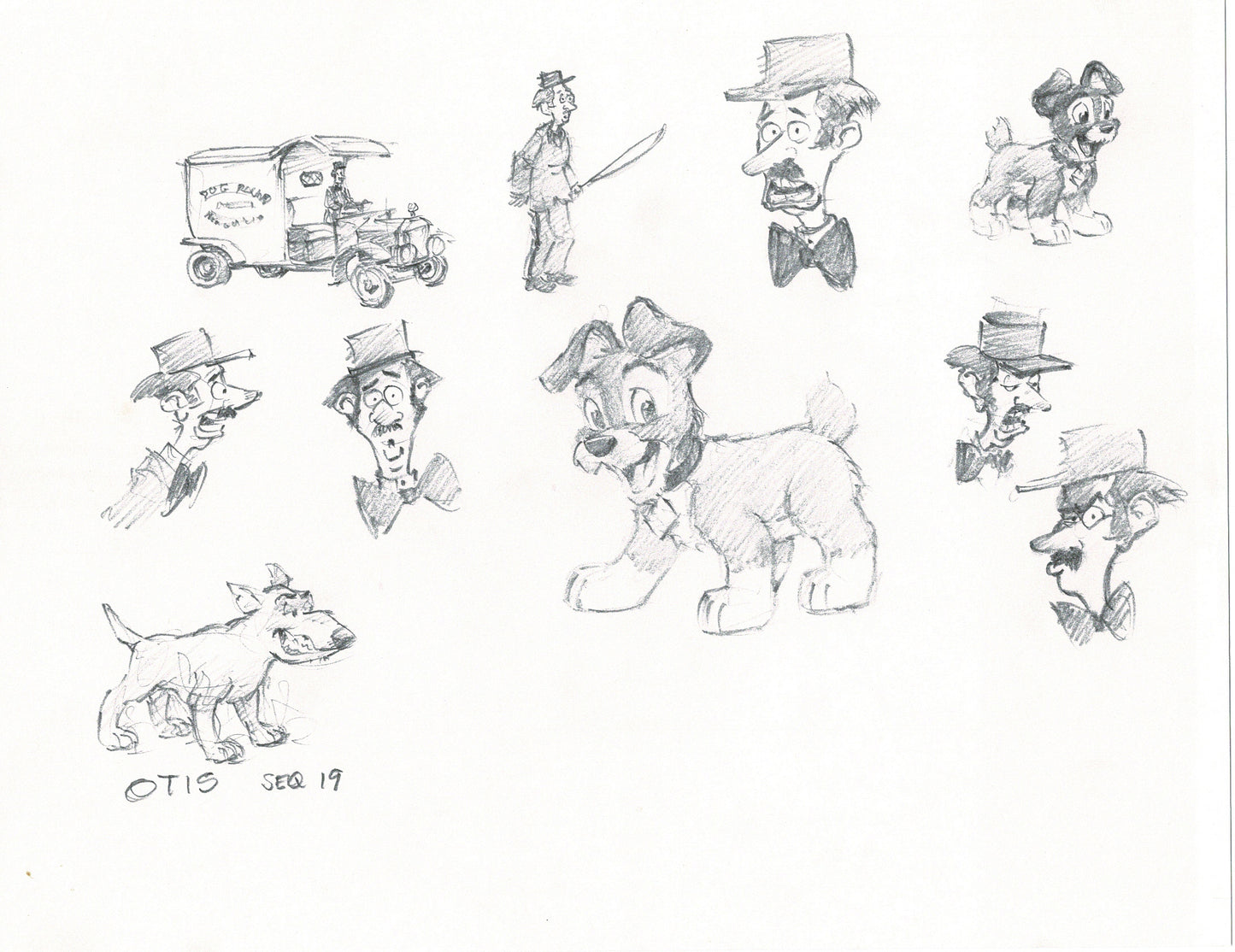 LADY and the TRAMP 2 Disney Production Drawing from Animator Wendell Washer's Estate 2001 3