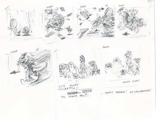 LADY and the TRAMP 2 Disney Production Drawing from Animator Wendell Washer's Estate 2001 39