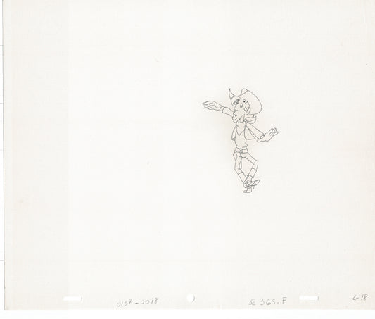 Lucky Luke Original Production Animation Cel Drawing from Hanna-Barbera 1984-1985 A25