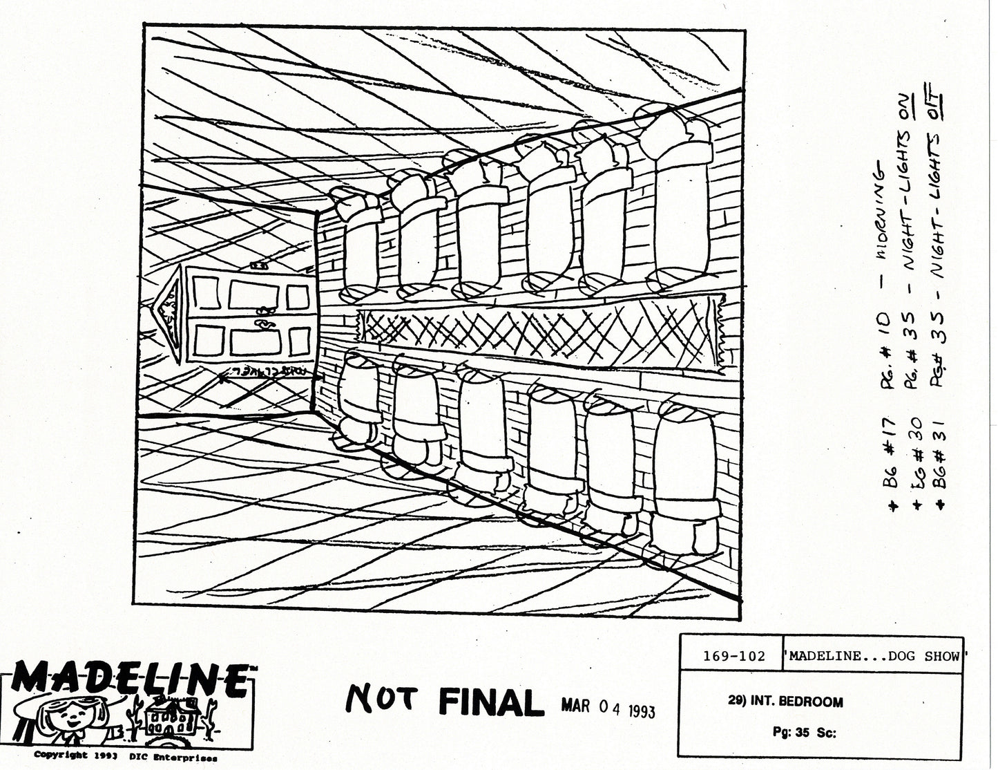 LOT of Madeline DIC Production Animation Model Copies PARIS 1993 Dog Show