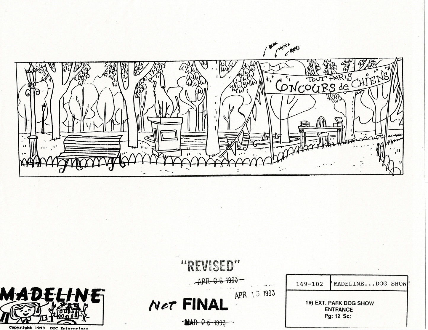 LOT of Madeline DIC Production Animation Model Copies PARIS 1993 Dog Show