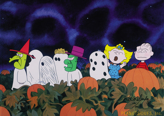 PEANUTS It's the Great Pumpkin Charlie Brown Halloween Limited Edition of 500 Animation Cel Signed Bill Melendez "Trick Or Treat" SOLD OUT