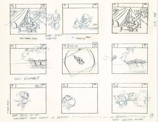 Mighty Mouse Storyboard Art Cartoon Page Vintage Filmation 1979 B-004