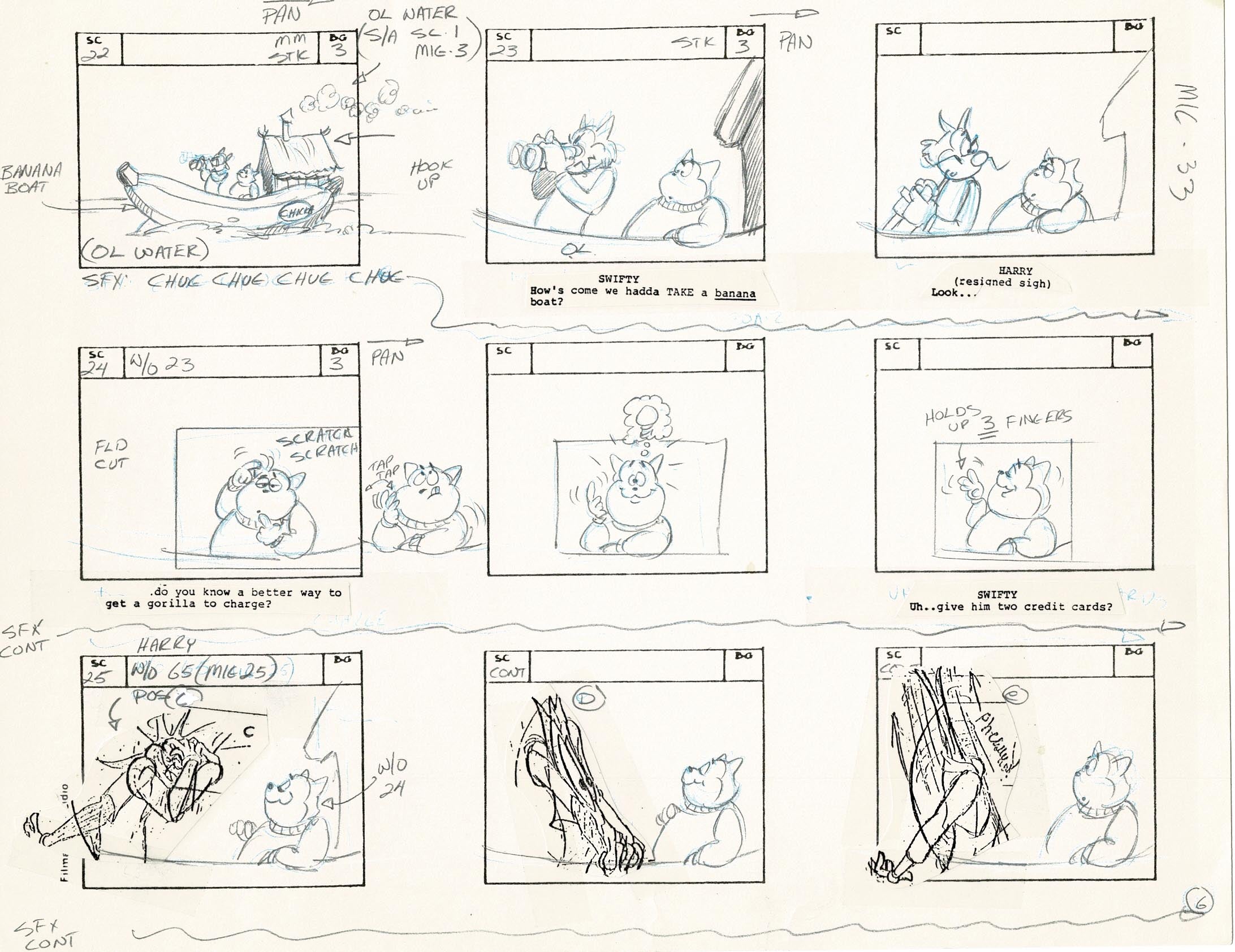 Computer Mouse Storyboard Mighty Mouse Storyboard Art Cartoon Page Vintage Filmation 1979 B-006 ...