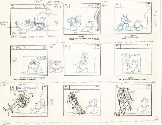 Mighty Mouse Storyboard Art Cartoon Page Vintage Filmation 1979 B-006