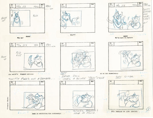 Mighty Mouse Storyboard Art Cartoon Page Vintage Filmation 1979 B-007