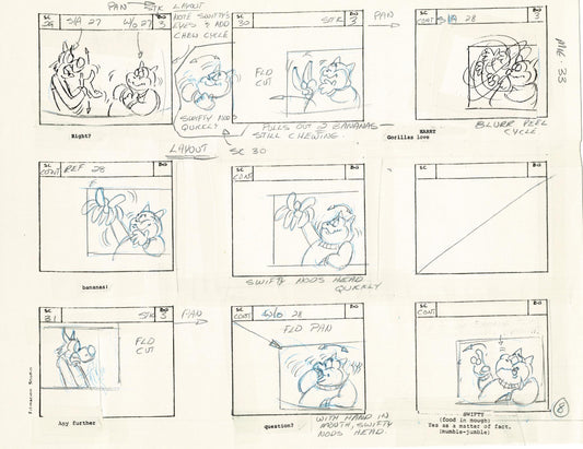 Mighty Mouse Storyboard Art Cartoon Page Vintage Filmation 1979 B-008