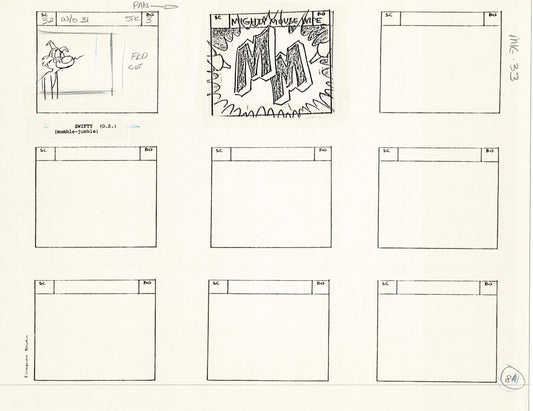 Mighty Mouse Storyboard Art Cartoon Page Vintage Filmation 1979 B-009