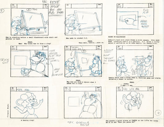 Mighty Mouse Storyboard Art Cartoon Page Vintage Filmation 1979 B-010