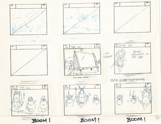 Mighty Mouse Storyboard Art Cartoon Page Vintage Filmation 1979 B-012