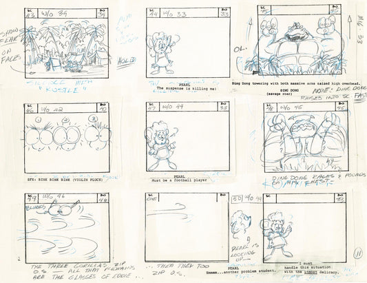 Mighty Mouse Storyboard Art Cartoon Page Vintage Filmation 1979 B-013