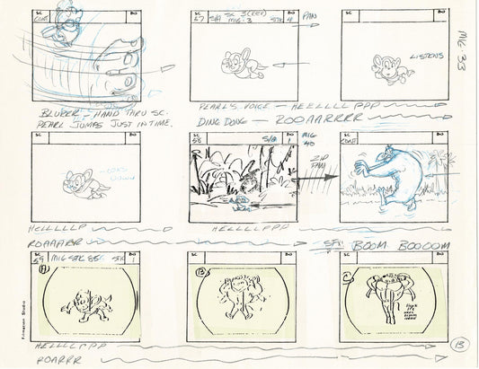 Mighty Mouse Storyboard Art Cartoon Page Vintage Filmation 1979 B-014