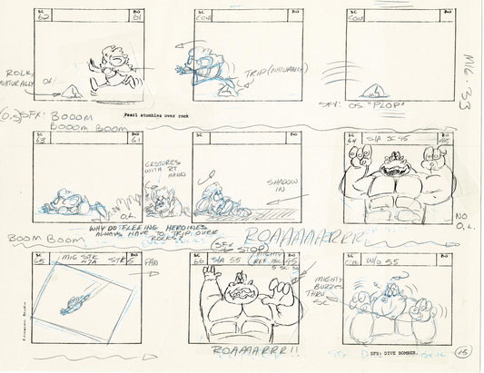 Mighty Mouse Storyboard Art Cartoon Page Vintage Filmation 1979 B-016