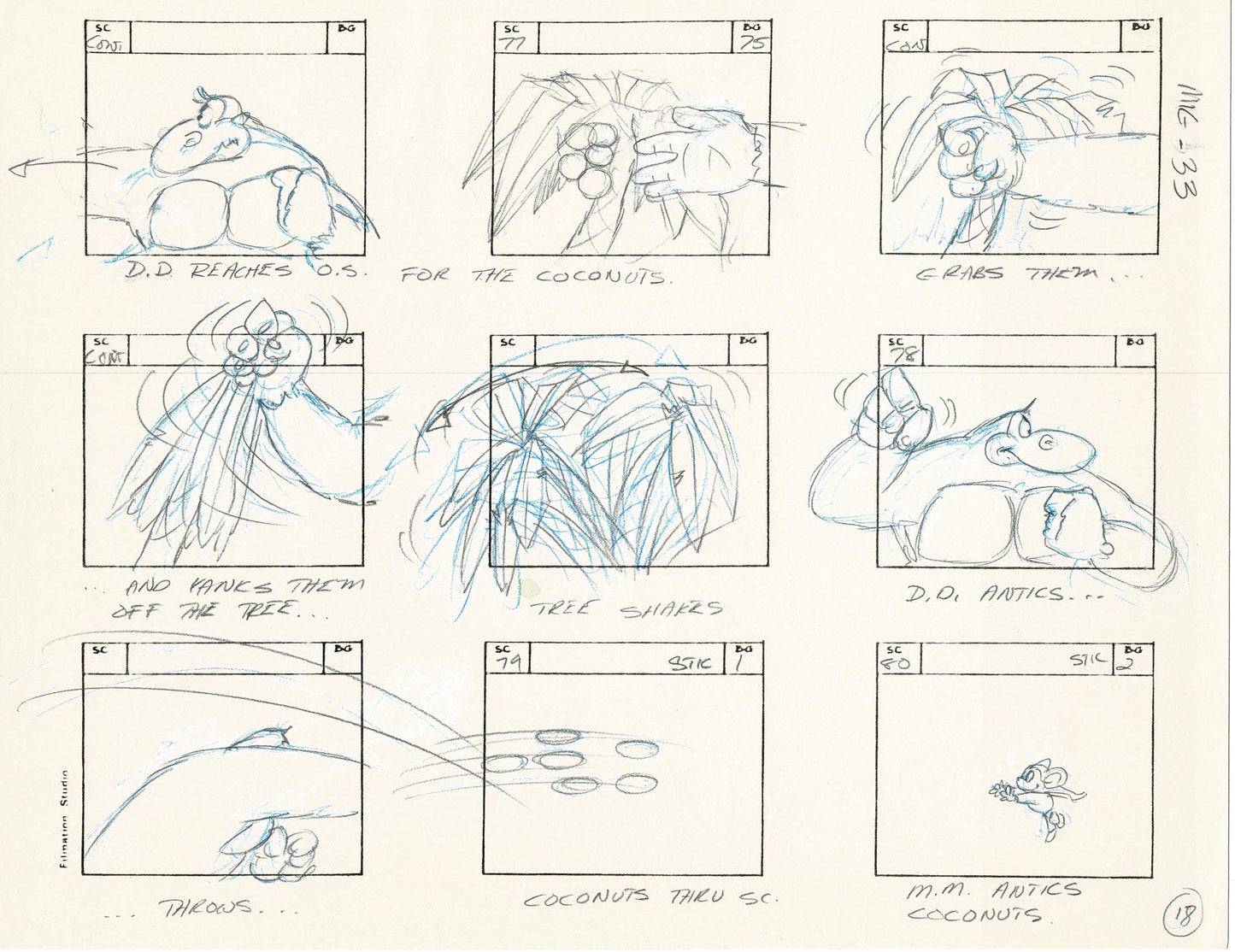 Mighty Mouse Storyboard Art Cartoon Page Vintage Filmation 1979 B-018