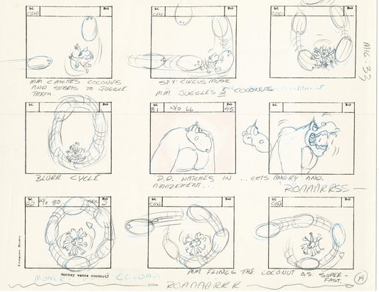 Mighty Mouse Storyboard Art Cartoon Page Vintage Filmation 1979 B-019