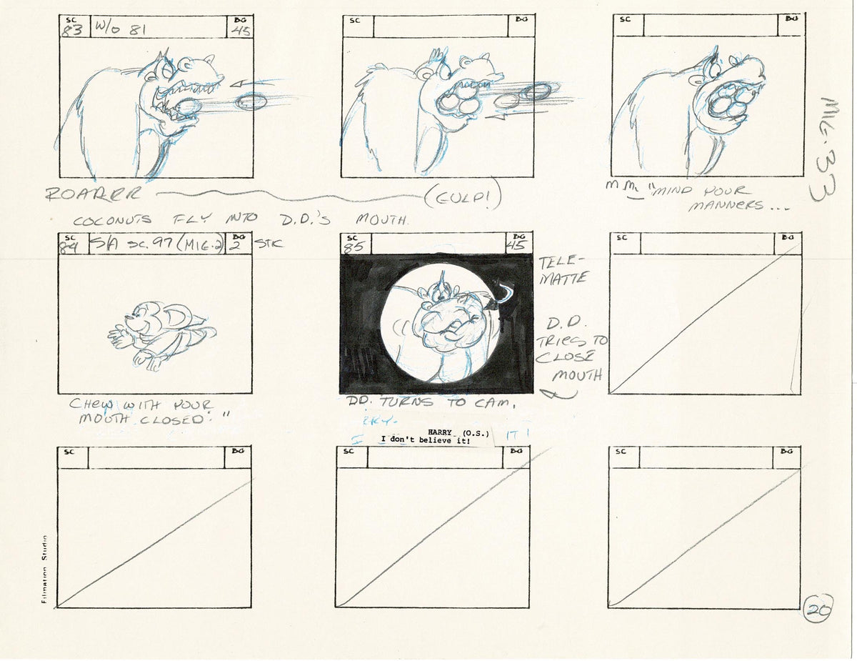 Computer Mouse Storyboard Mighty Mouse Storyboard Art Cartoon Page Vintage Filmation 1979 B-020 ...