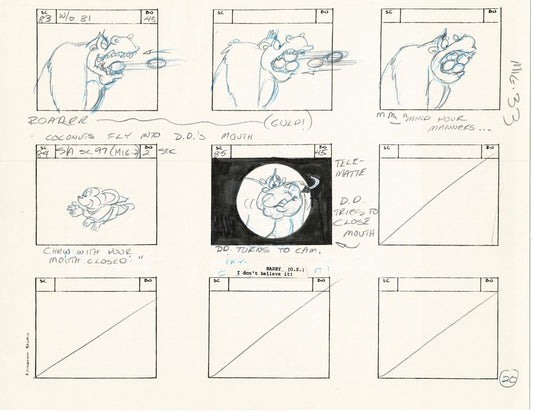 Mighty Mouse Storyboard Art Cartoon Page Vintage Filmation 1979 B-020