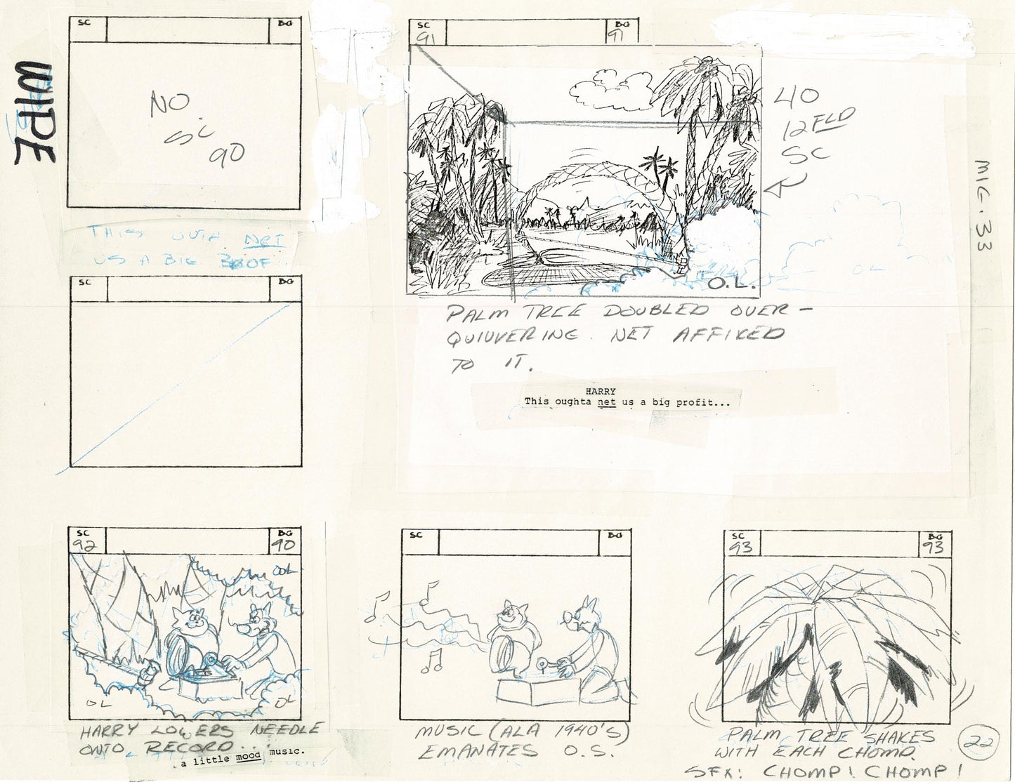 Mighty Mouse Storyboard Art Cartoon Page Vintage Filmation 1979 B-022