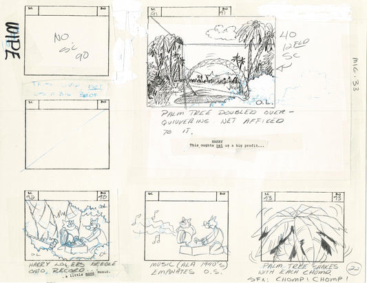 Mighty Mouse Storyboard Art Cartoon Page Vintage Filmation 1979 B-022