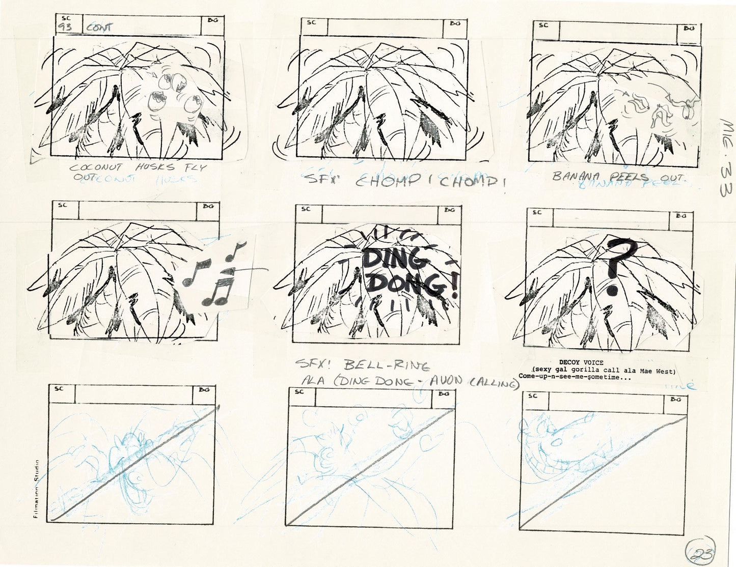 Mighty Mouse Storyboard Art Cartoon Page Vintage Filmation 1979 B-023