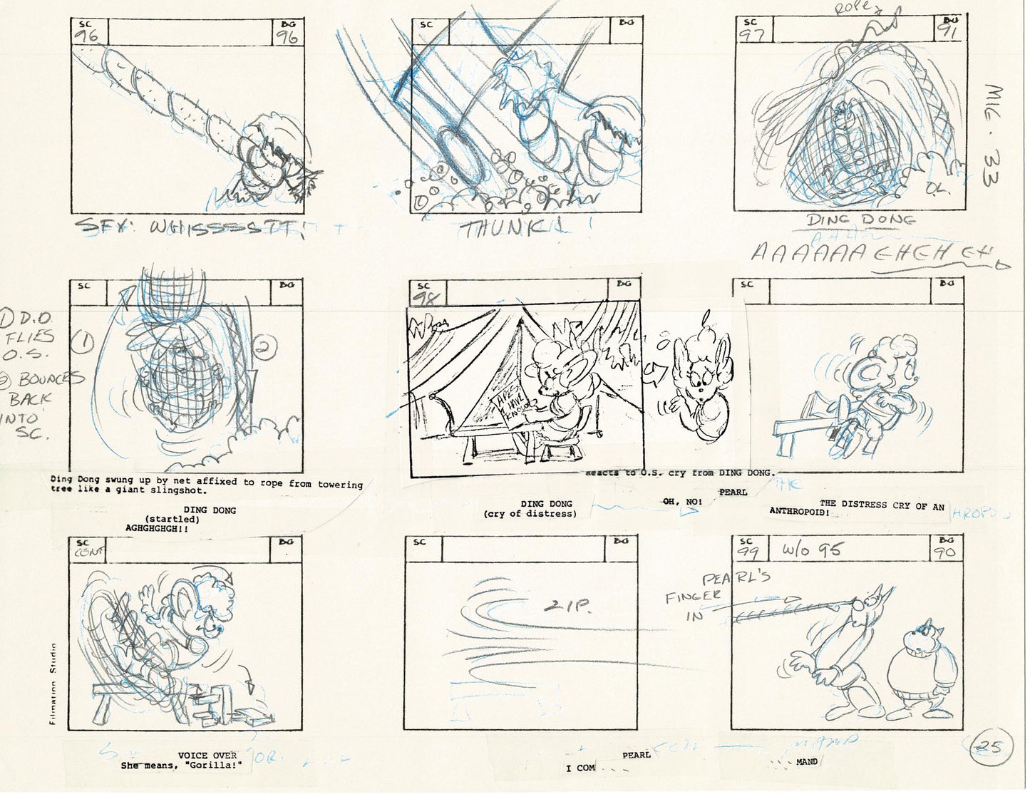 Mighty Mouse Storyboard Art Cartoon Page Vintage Filmation 1979 B-025