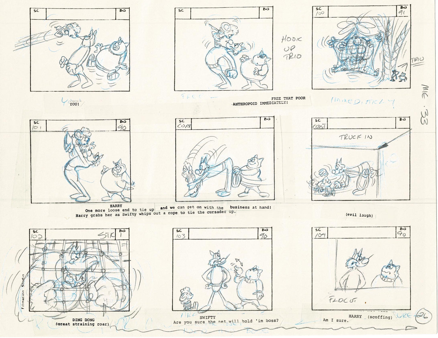 Mighty Mouse Storyboard Art Cartoon Page Vintage Filmation 1979 B-026