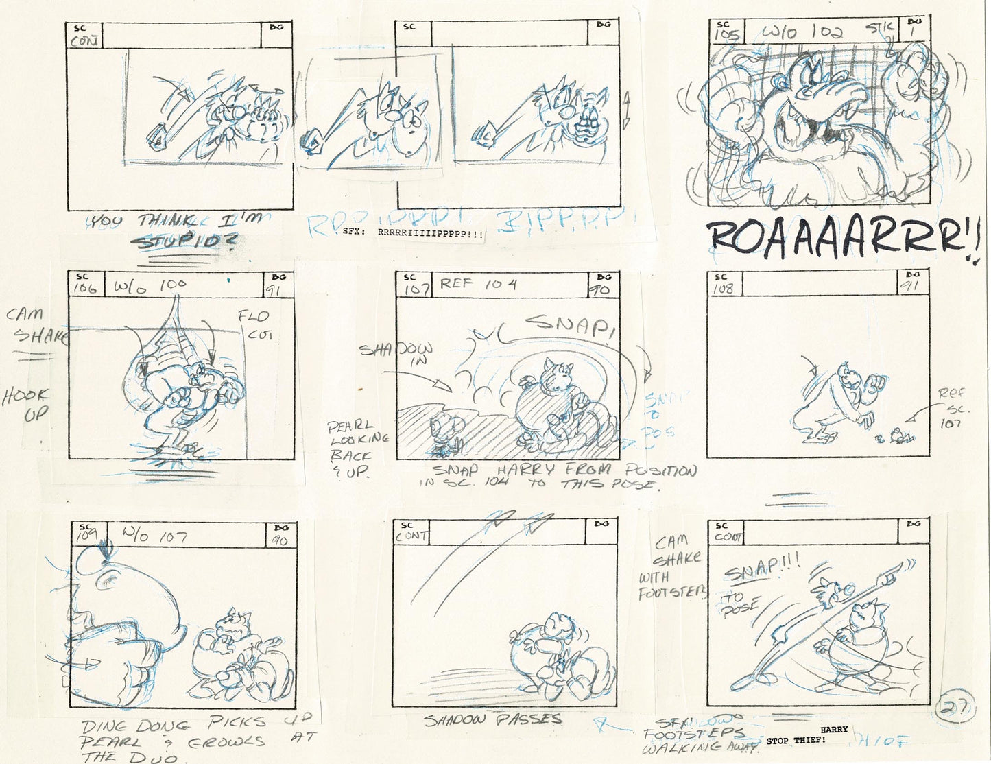 Mighty Mouse Storyboard Art Cartoon Page Vintage Filmation 1979 B-027