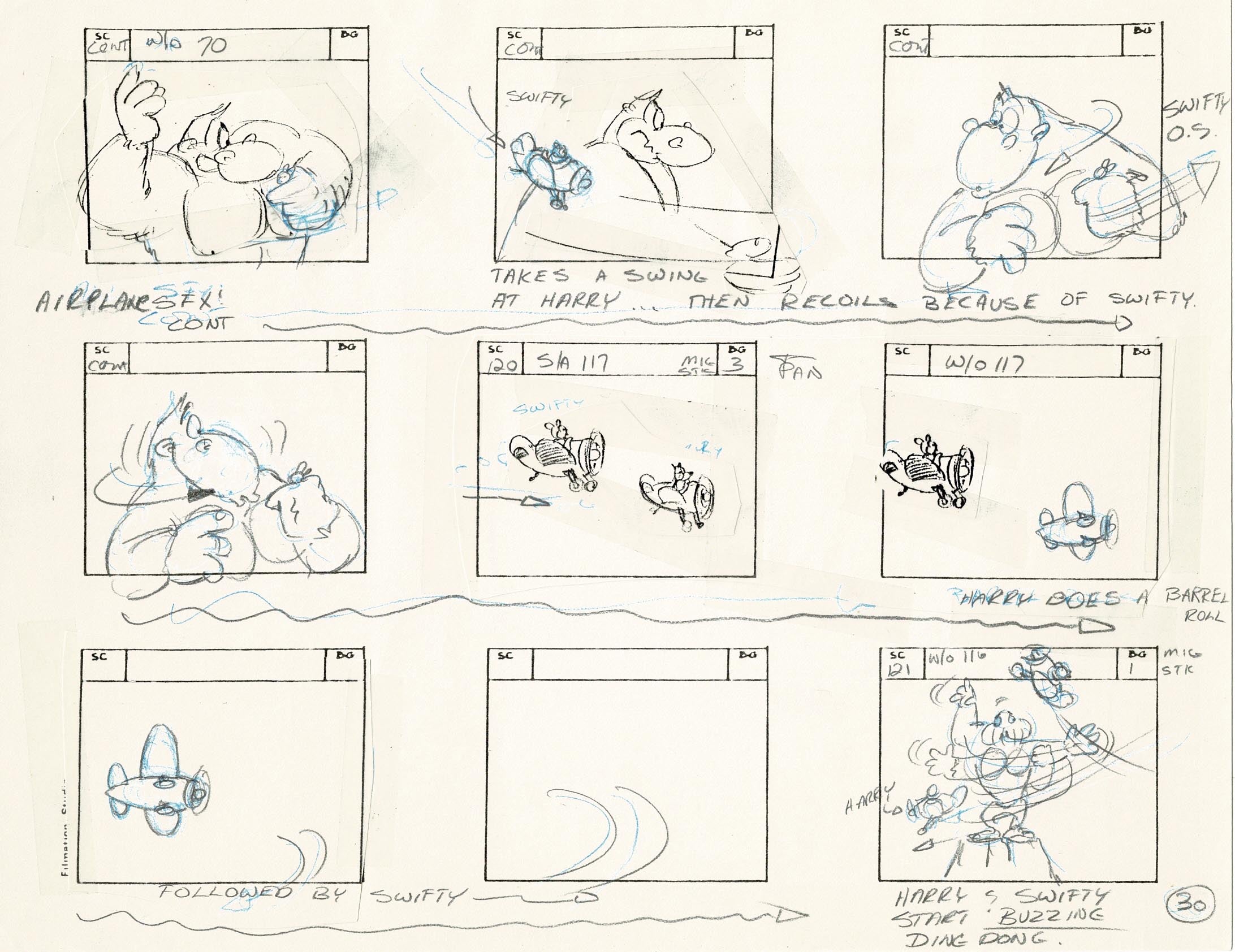 Computer Mouse Storyboard Mighty Mouse Storyboard Art Cartoon Page Vintage Filmation 1979 B-030 ...